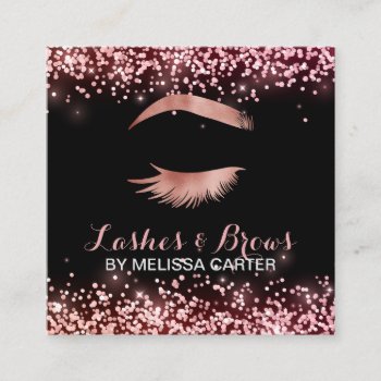 Beauty Salon Makeup Artist Brows Lash Extensions Square Business Card by businesscardsdepot at Zazzle