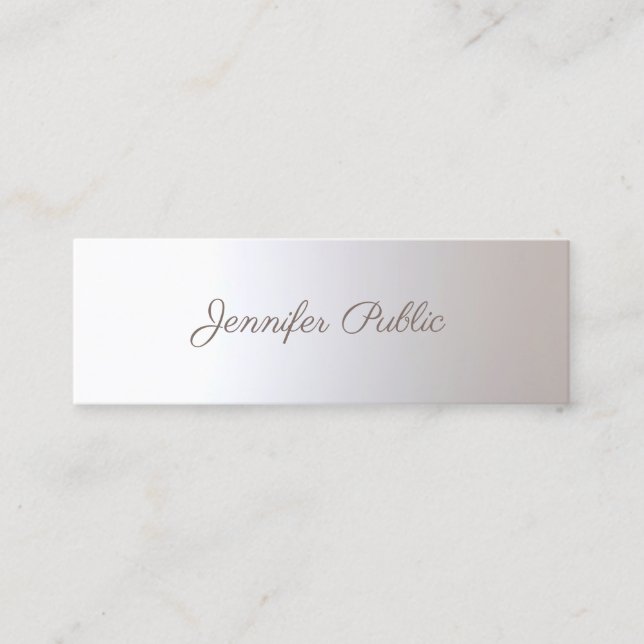Beauty Salon Makeup Artist Handwritten Script Chic Mini Business Card (Front)