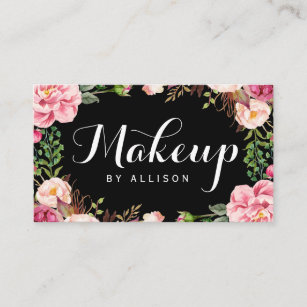 Beauty Salon Makeup Script Floral Appointment Card