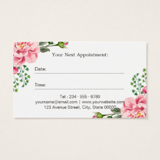 Beauty Salon Makeup Script Floral Appointment Card