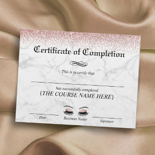 Beauty Salon Marble Certificate of Completion