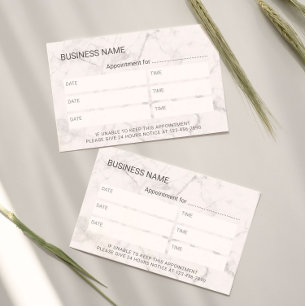 Beauty Salon Massage Therapy Marble Appointment Card