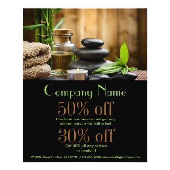 Beauty Salon Massage Zen Bamboo Spa Flyer by heresmIcard at Zazzle