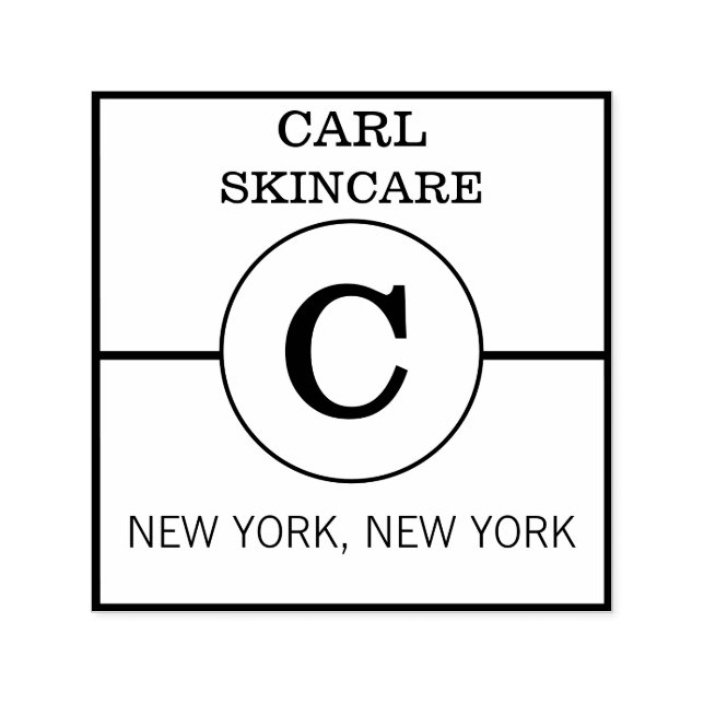 Beauty Salon Monogram Self Inking Rubber Stamp (Design)