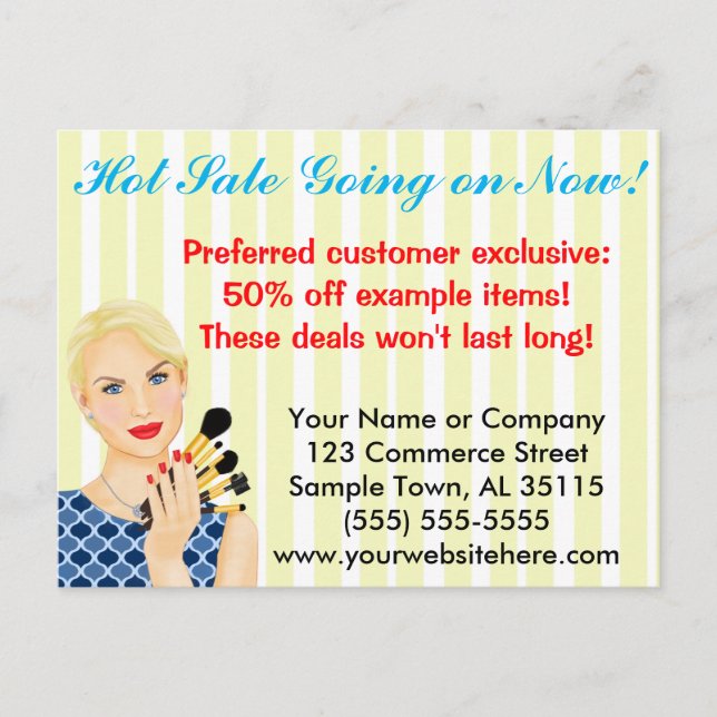 Beauty, Salon or Makeup Sales Announcement (Front)