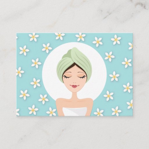 Customizable Beauty salon or spa business card - aqua blue