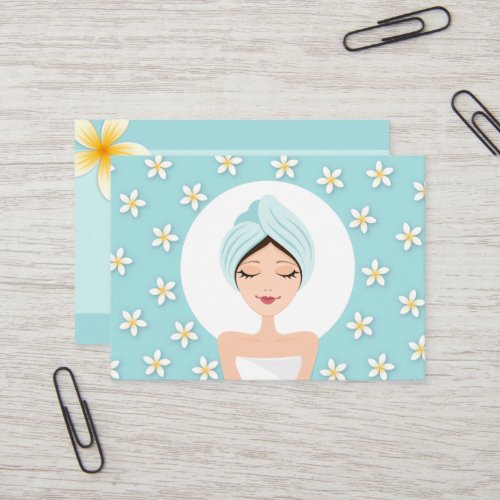 Beauty salon or spa business card - aqua blue
