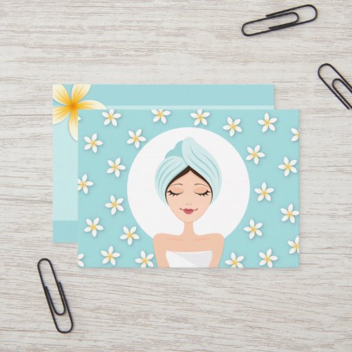 Customizable Beauty salon or spa business card - aqua blue