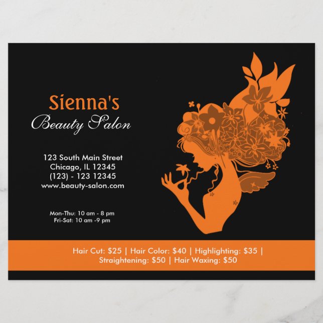 Beauty Salon (Orange) Flyer (Front)