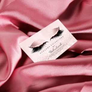 Beauty Salon Pastel Glitter Adress Makeup Pink Business Card Magnet