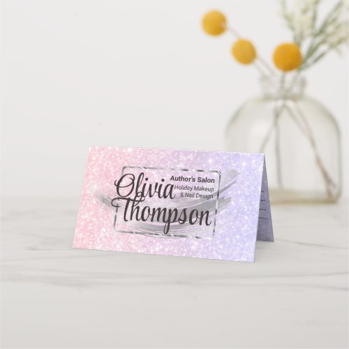Beauty Salon Pearl Silver Appointment Card