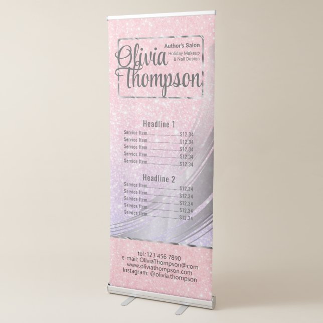Beauty Salon Pearl Silver Retractable Banner (3/4)