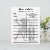 Beauty Salon Pink and Black Girly Girl Order Forms (Standing Front)