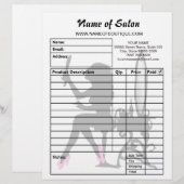 Beauty Salon Pink and Black Girly Girl Order Forms (Front/Back)