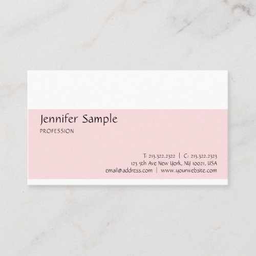 Beauty Salon Pink White Minimalist Modern Stylish Business Card