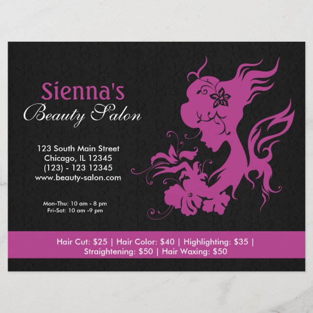 Beauty Salon (Plum) Flyer (Front)