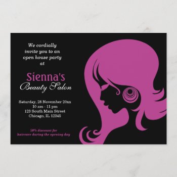 Beauty Salon (plum) Invitation by graphicdesign at Zazzle