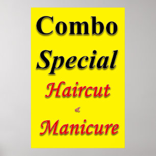 Beauty Salon Poster Combo Special Haircut Manicure