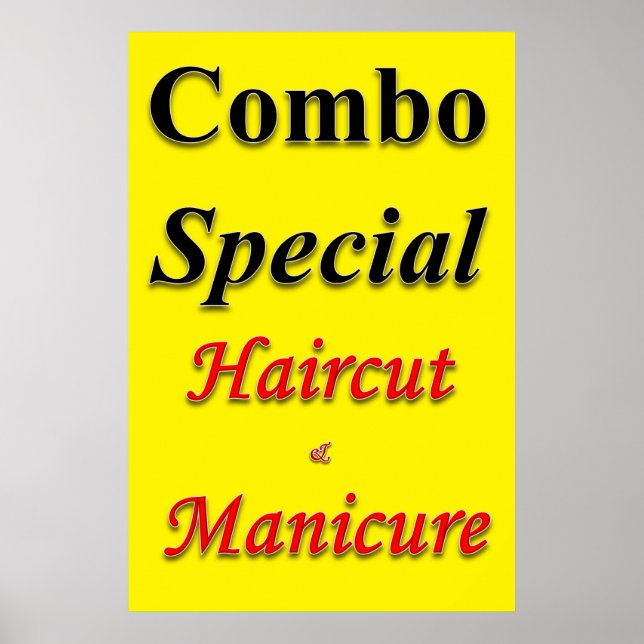 Beauty Salon Poster Combo Special Haircut Manicure (Front)
