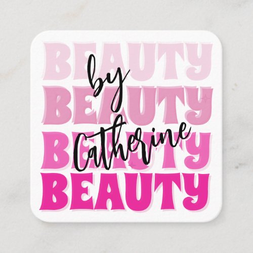 Beauty Salon Qr Code Bold Pink Retro Business card