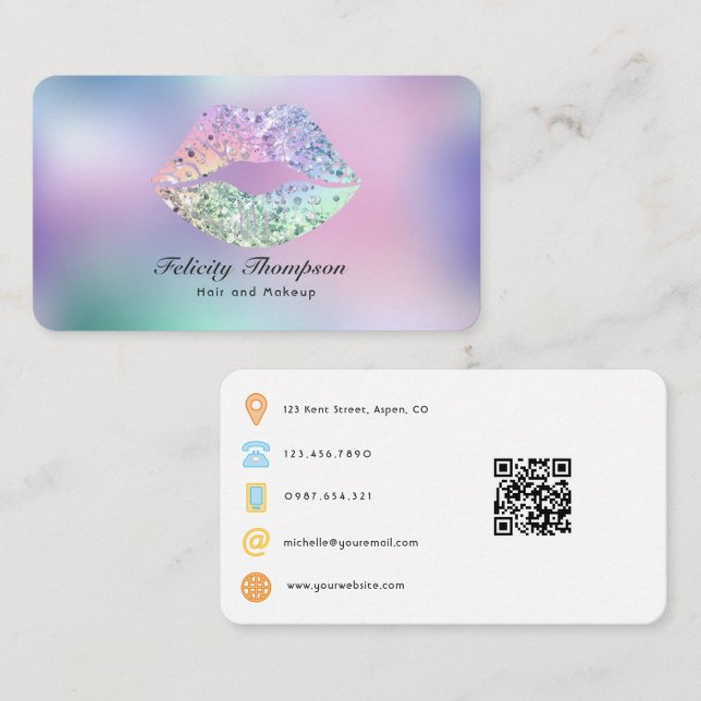 Beauty Salon QR Code Business Card (Front/Back)