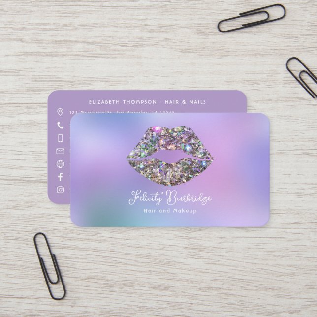 Beauty Salon QR Code Business Card (Front/Back In Situ)