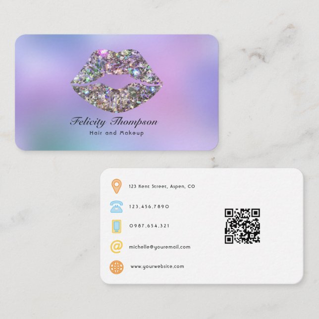 Beauty Salon QR Code Business Card (Front/Back)