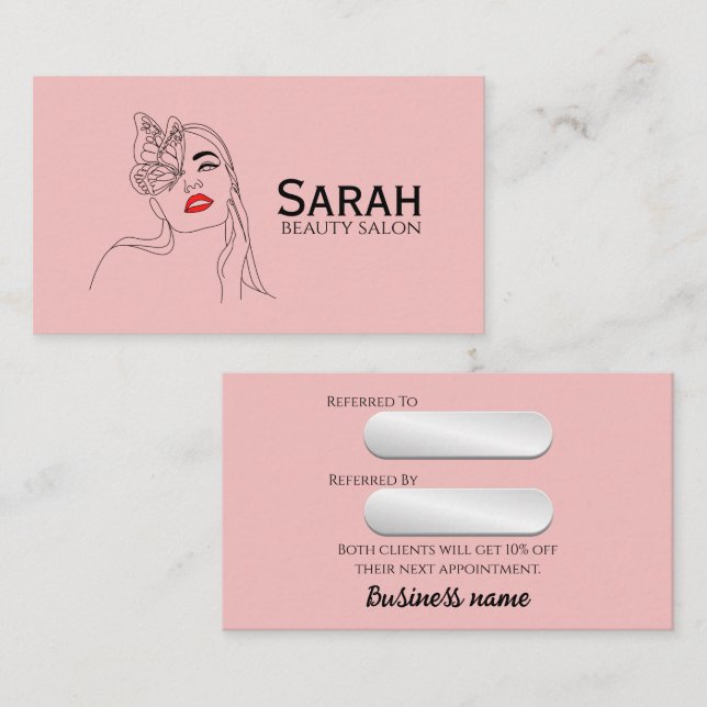 Beauty salon   referral card (Front/Back)