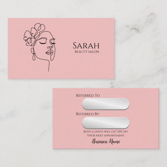 Beauty salon referral card (Front/Back)