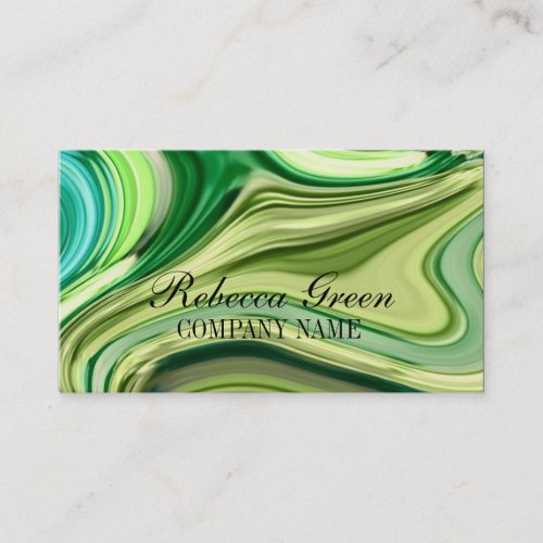 beauty salon SPA abstract lime green watercolor Business Card