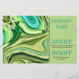 beauty salon SPA abstract lime green watercolor Flyer