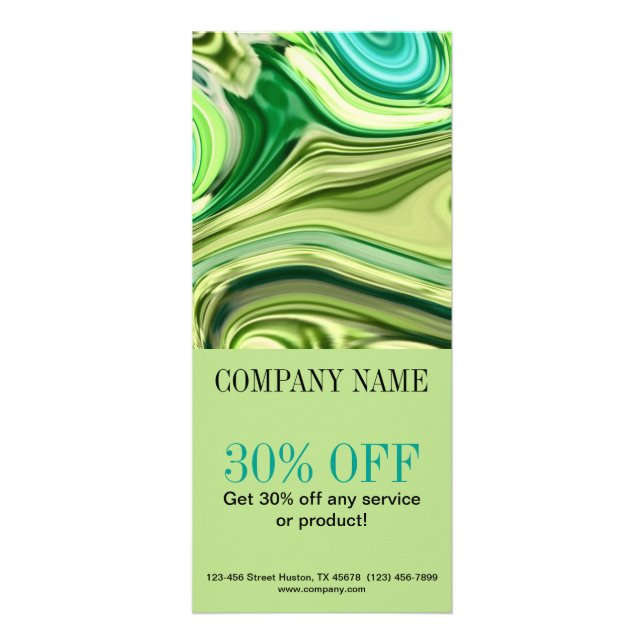 beauty salon SPA abstract lime green watercolor Rack Card (Front)