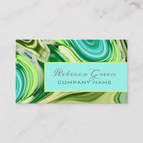 beauty salon SPA abstract swirls lime green Business Card
