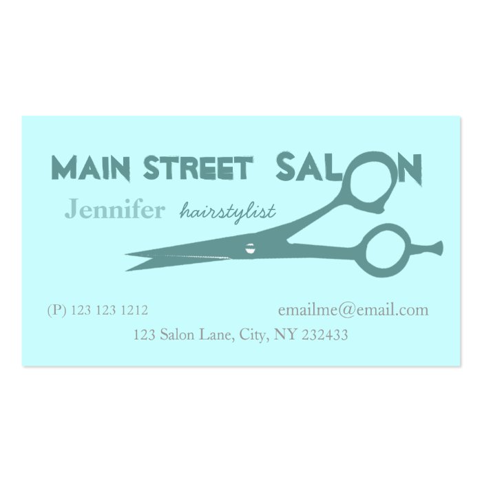 Beauticians Hair Cutting Scissors Business Card Templates