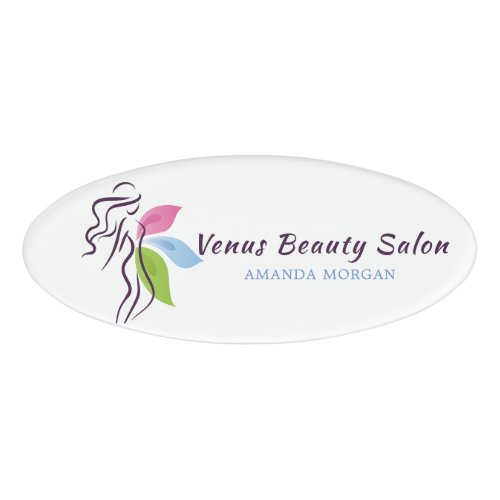 Beauty Salon Spa Logo Design Personalized Name Tag