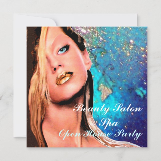 BEAUTY SALON SPA  Open House Party Monogram Invitation (Front)
