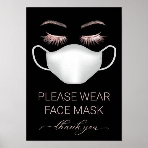 Beauty Salon Spa Please Wear Face Mask Notice Poster