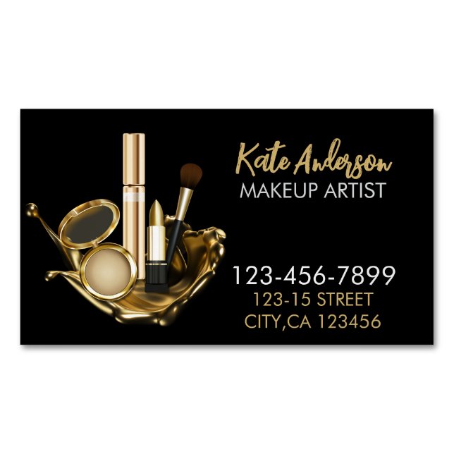 Beauty Salon Stylist Cosmetologist Makeup Artist  Business Card Magnet (Front)