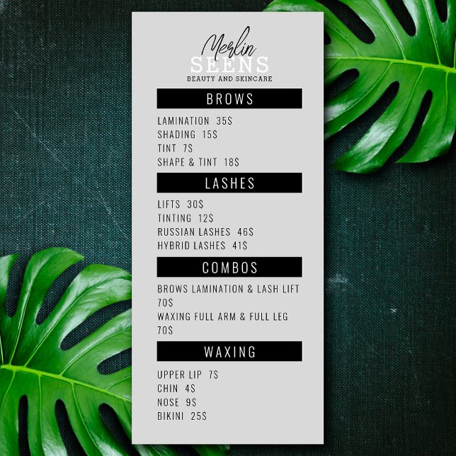 Beauty Salon Treatment Menu Design (Creator Uploaded)