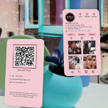 Beauty Salon Trendy Instagram Blush Pink Add Photo Business Card at Zazzle