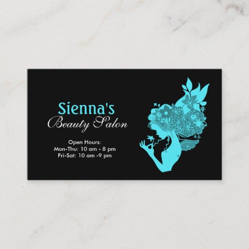 Beauty Salon (Turquoise) Business Card Template