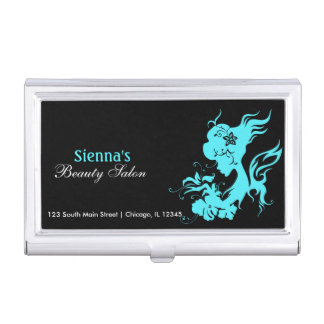Beauty Salon (Turquoise) Business Card Case
