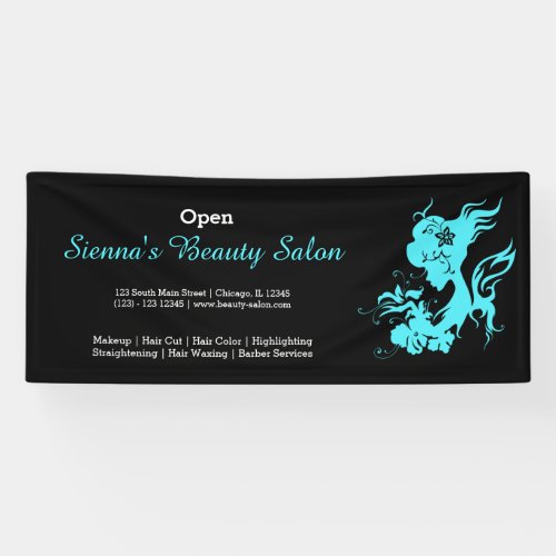 Beauty Salon turquoise  choose background color Banner