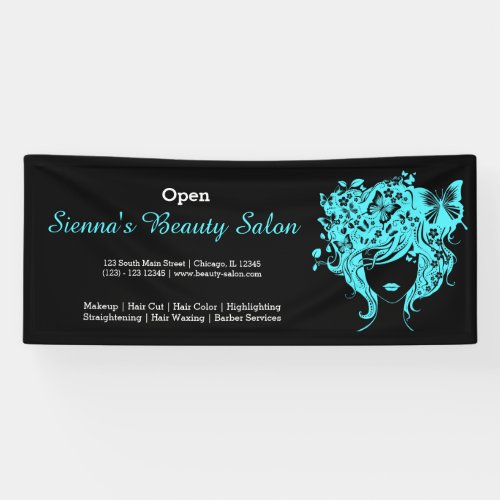 Beauty Salon turquoise  choose background color Banner