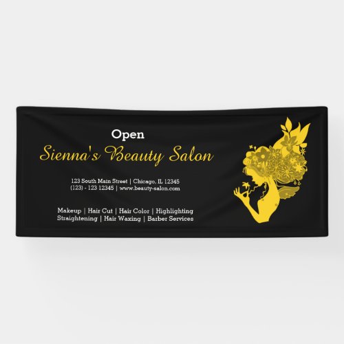 Beauty Salon yellow  choose background color Banner