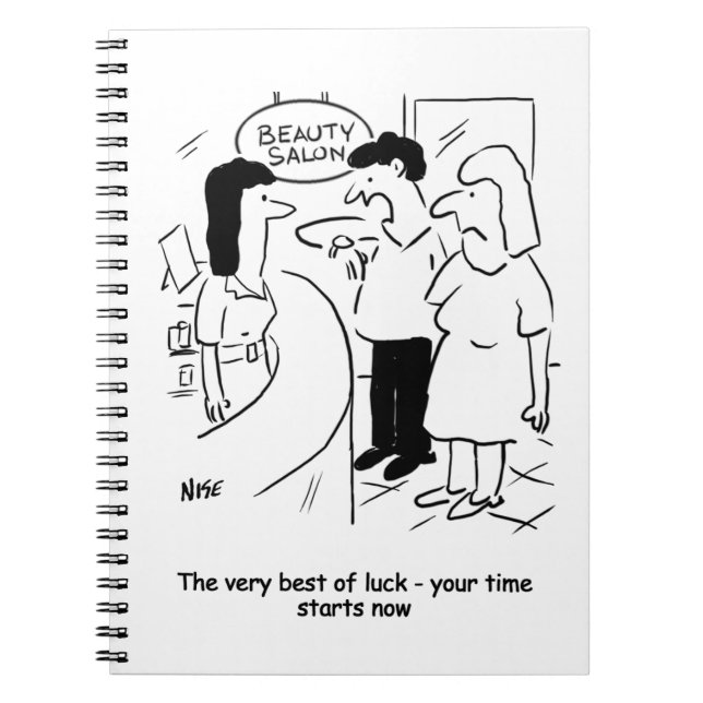 Beauty salon - your time starts... now! notebook (Front)