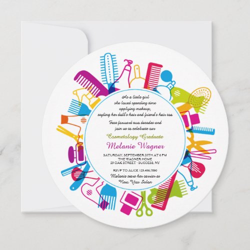 Beauty School Graduation Party Invitation