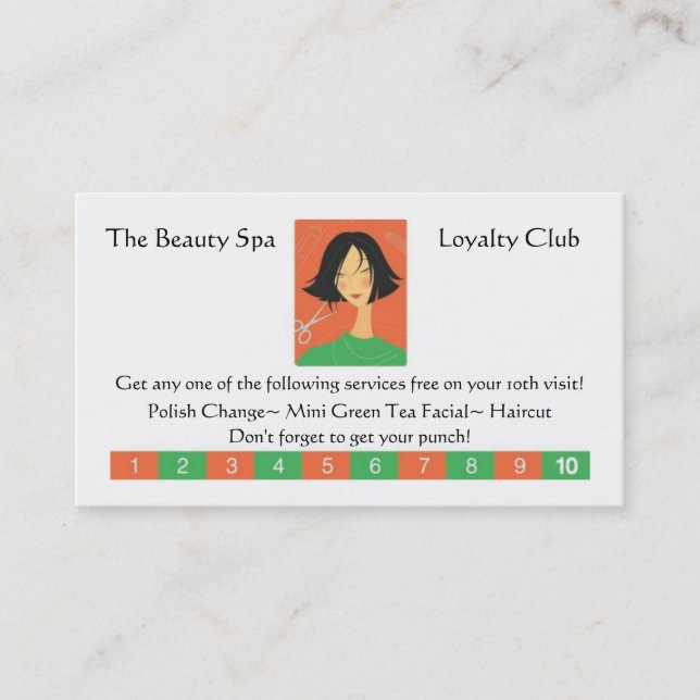 Beauty Shop Loyalty Card (Front)