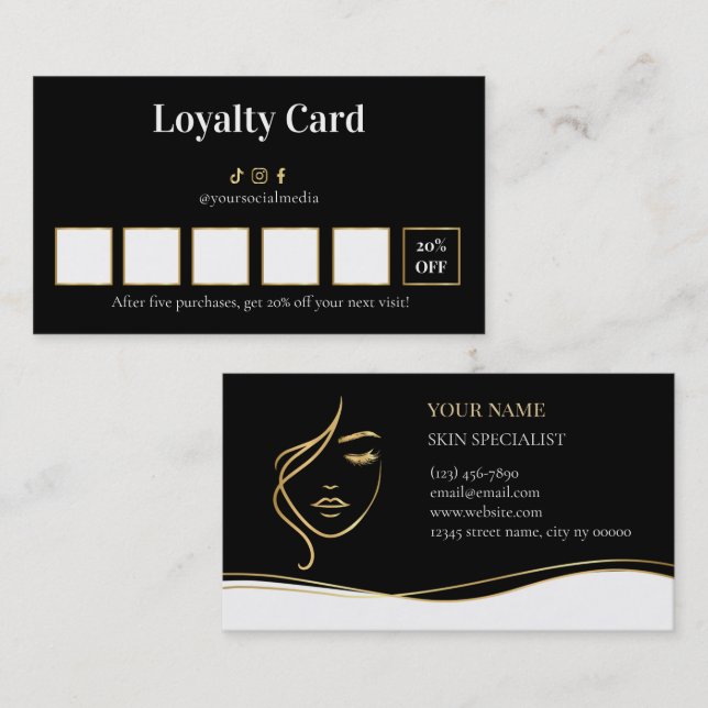 Beauty Skin Care Loyalty Card (Front/Back)