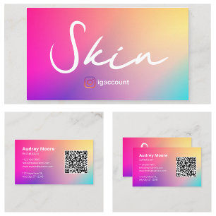 Beauty Skin Esthetician QR Code Business Card